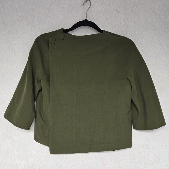 Vintage Union Made Green Dress Blazer Modern Minimalist Jacket Business Tailored - Picture 2 of 8